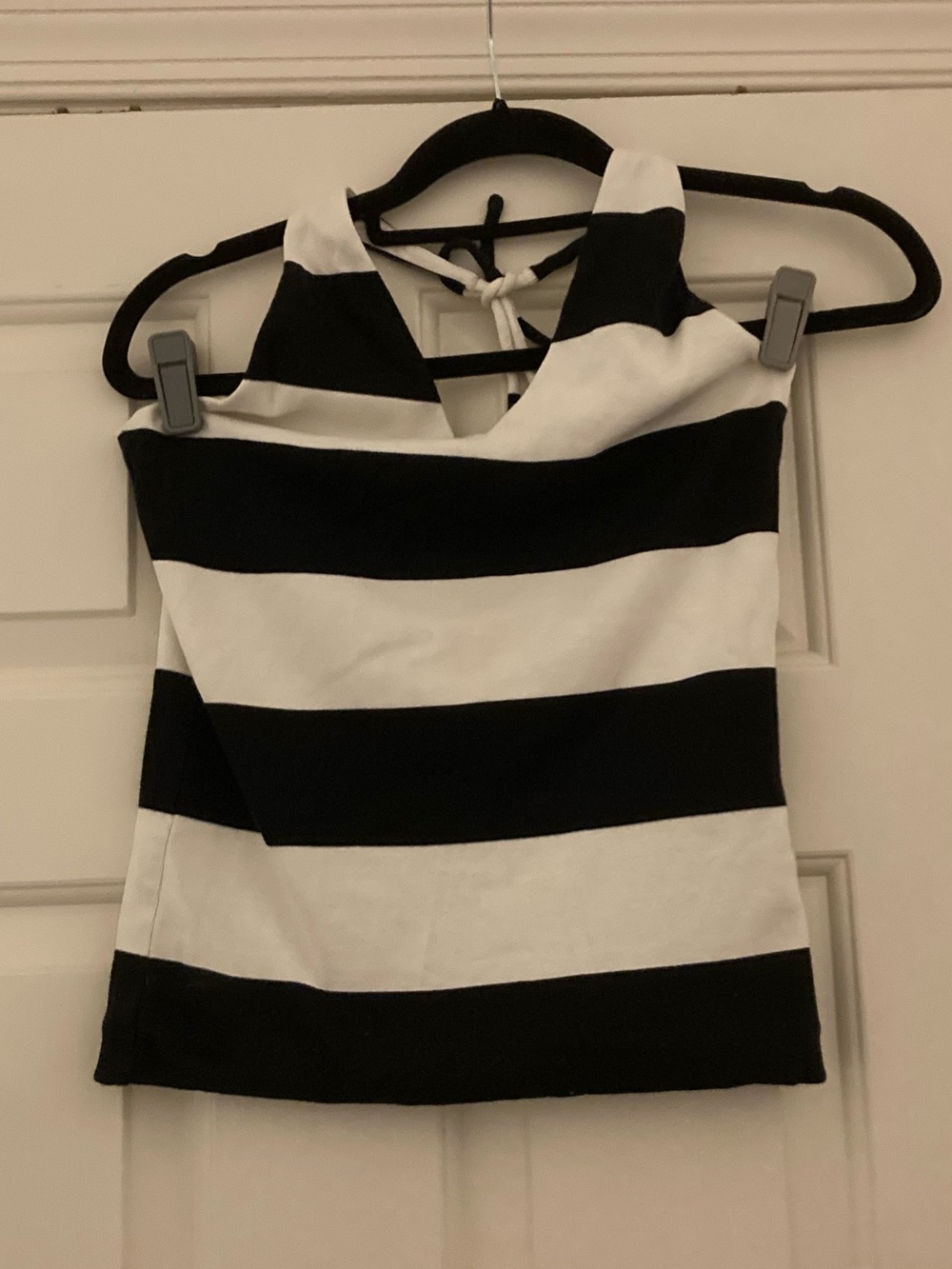 Ralph Lauren Black and White Striped Halter Tank
